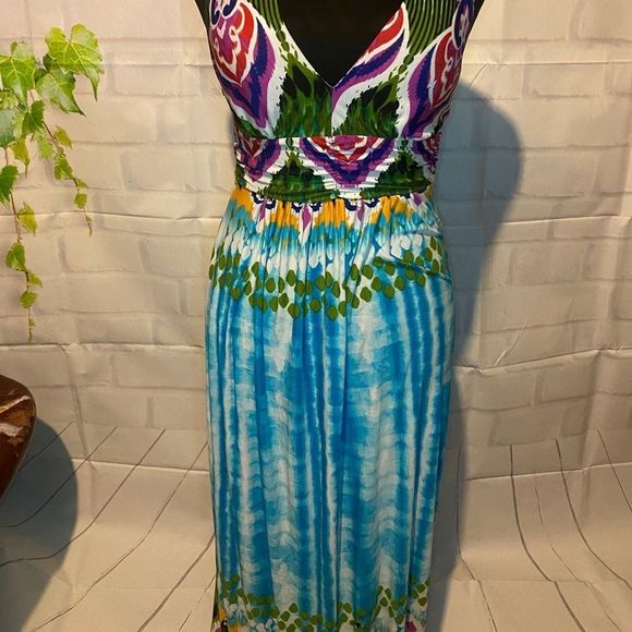 MULTICOLORED MAXI DRESS - Picture 2 of 14